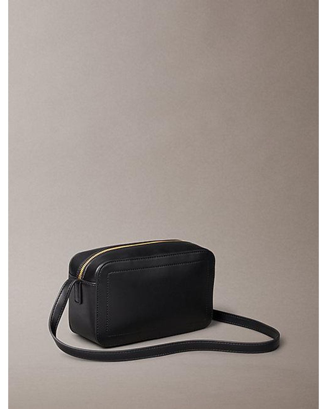 Calvin Klein Black Embossed Monogram Camera Bag