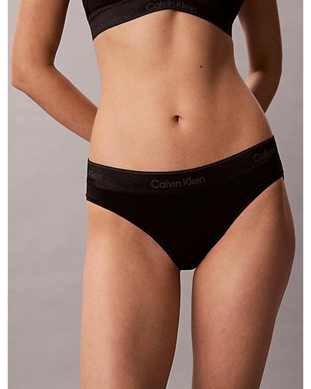Calvin Klein Black Metallic Bikini Briefs Icon Cotton Modal Metallic