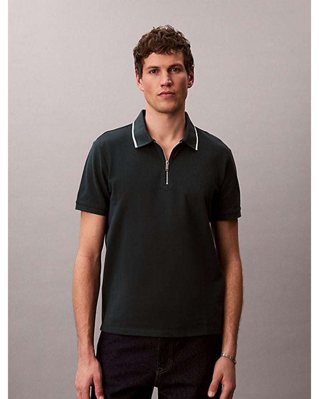 Calvin Klein Blue Cotton Piqué Polo Shirt for men
