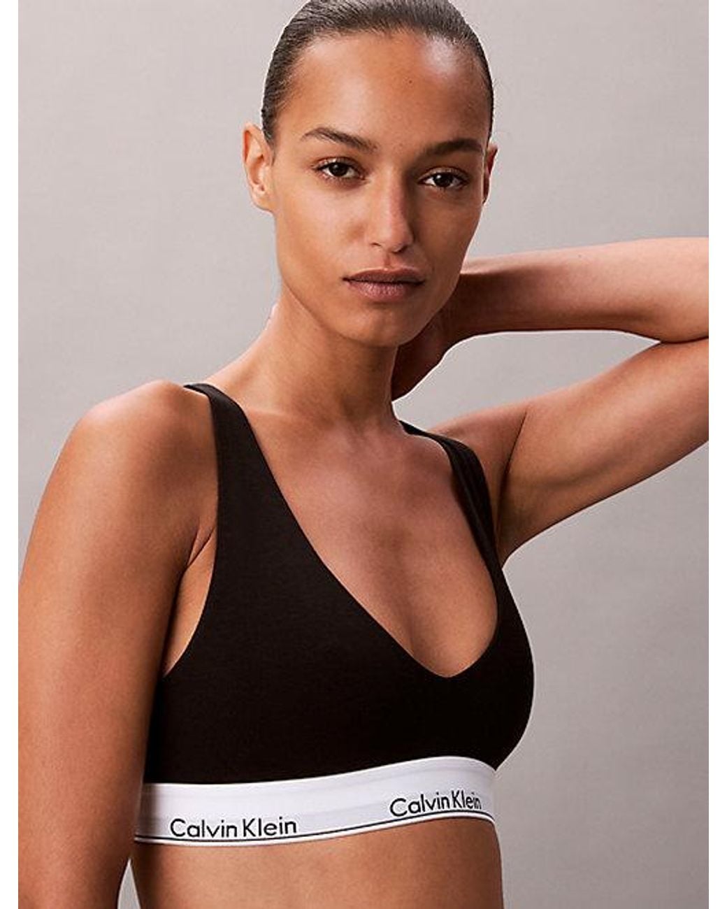 Calvin Klein Black Unlined Triangle Bralette Icon Cotton Modal
