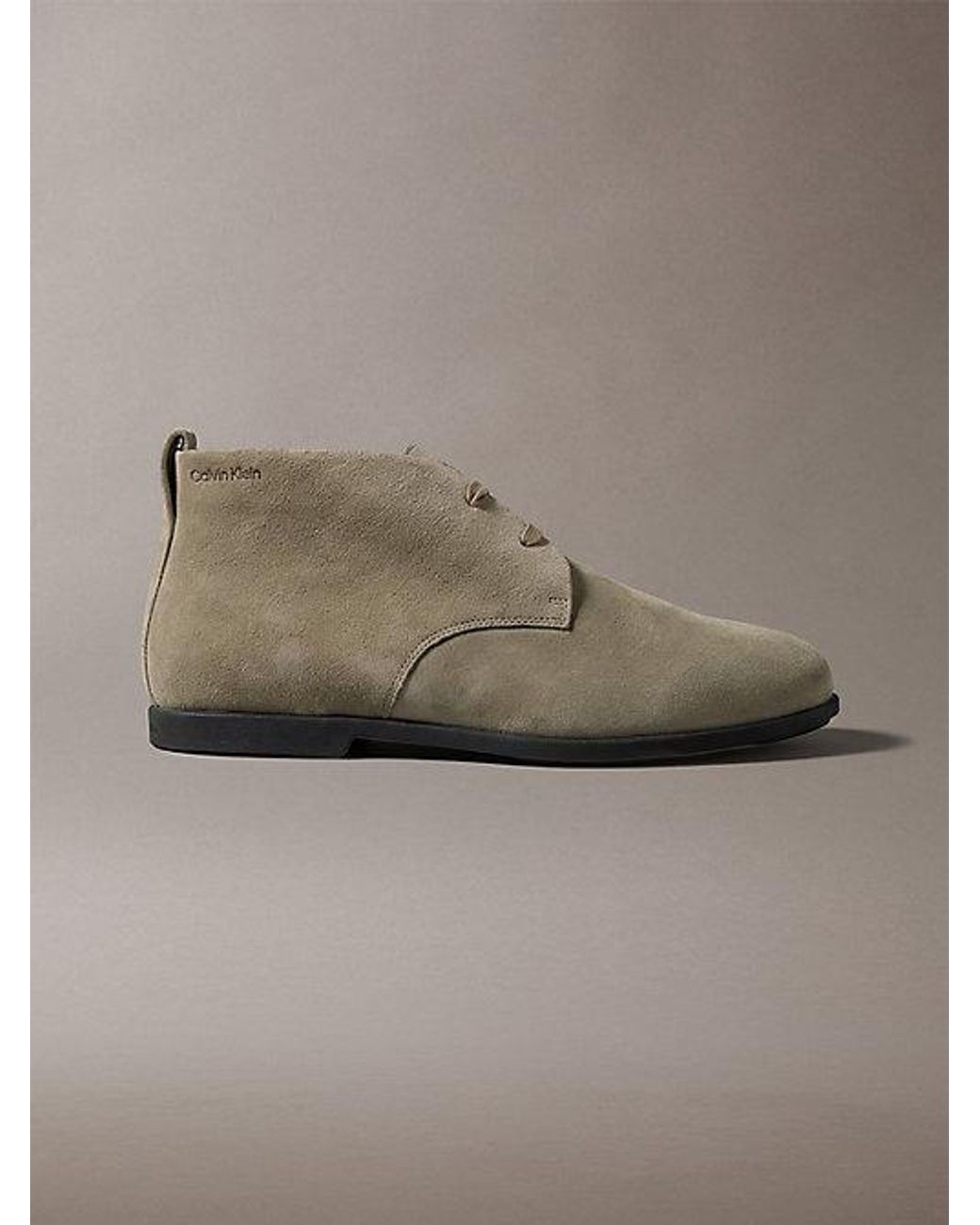 Calvin Klein Gray Suede Hybrid Desert Boots for men
