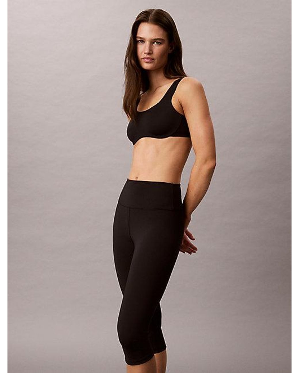 Calvin Klein Black Sport Breathable High Rise Capri Leggings
