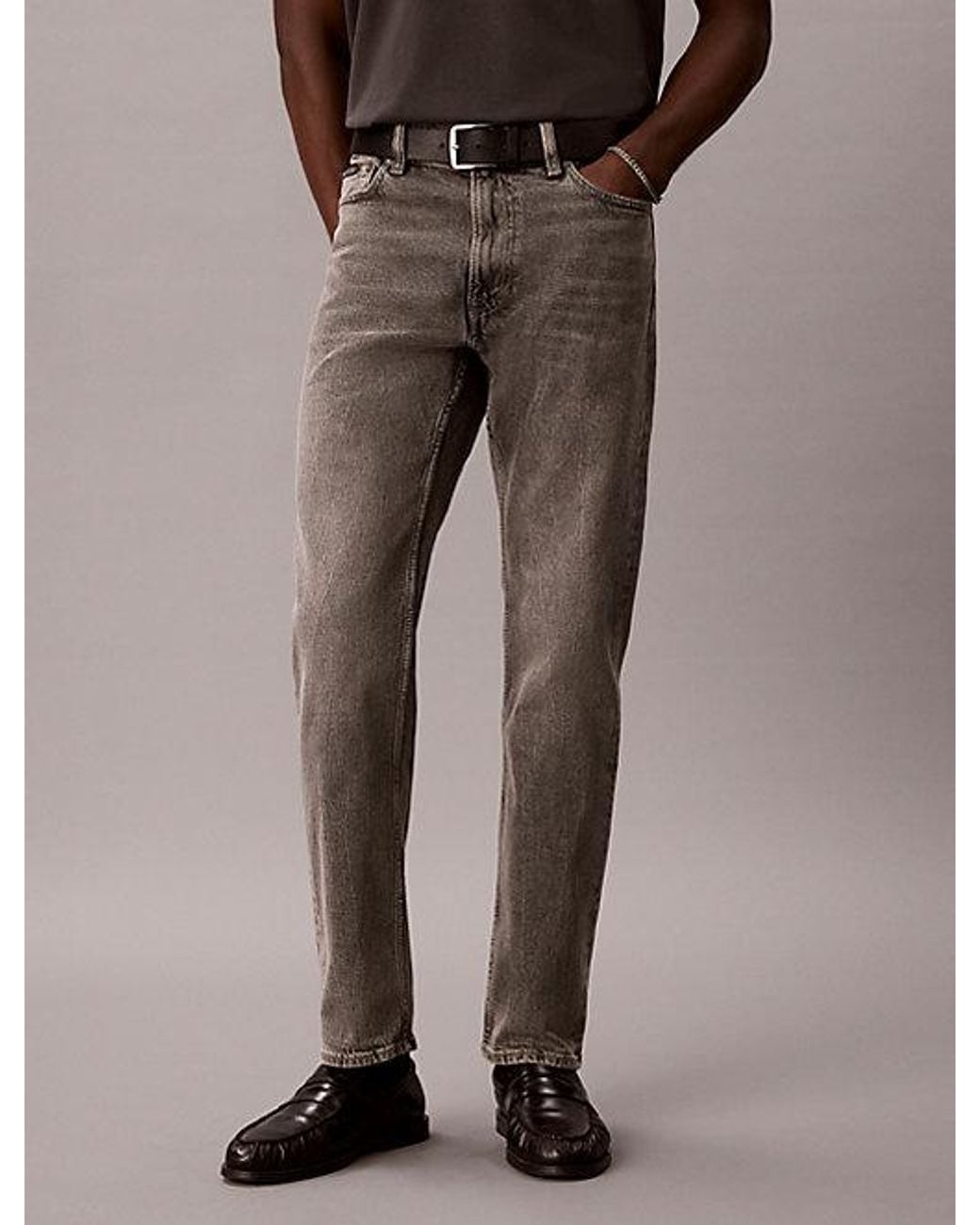 Calvin Klein Brown Slim Straight Jeans for men