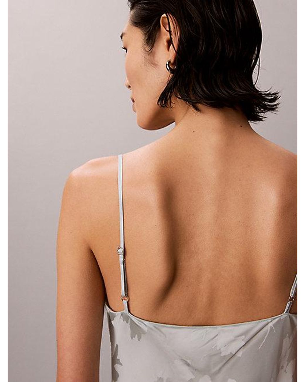 Calvin Klein Multicolor Satin Jacquard Maxi Slip Dress