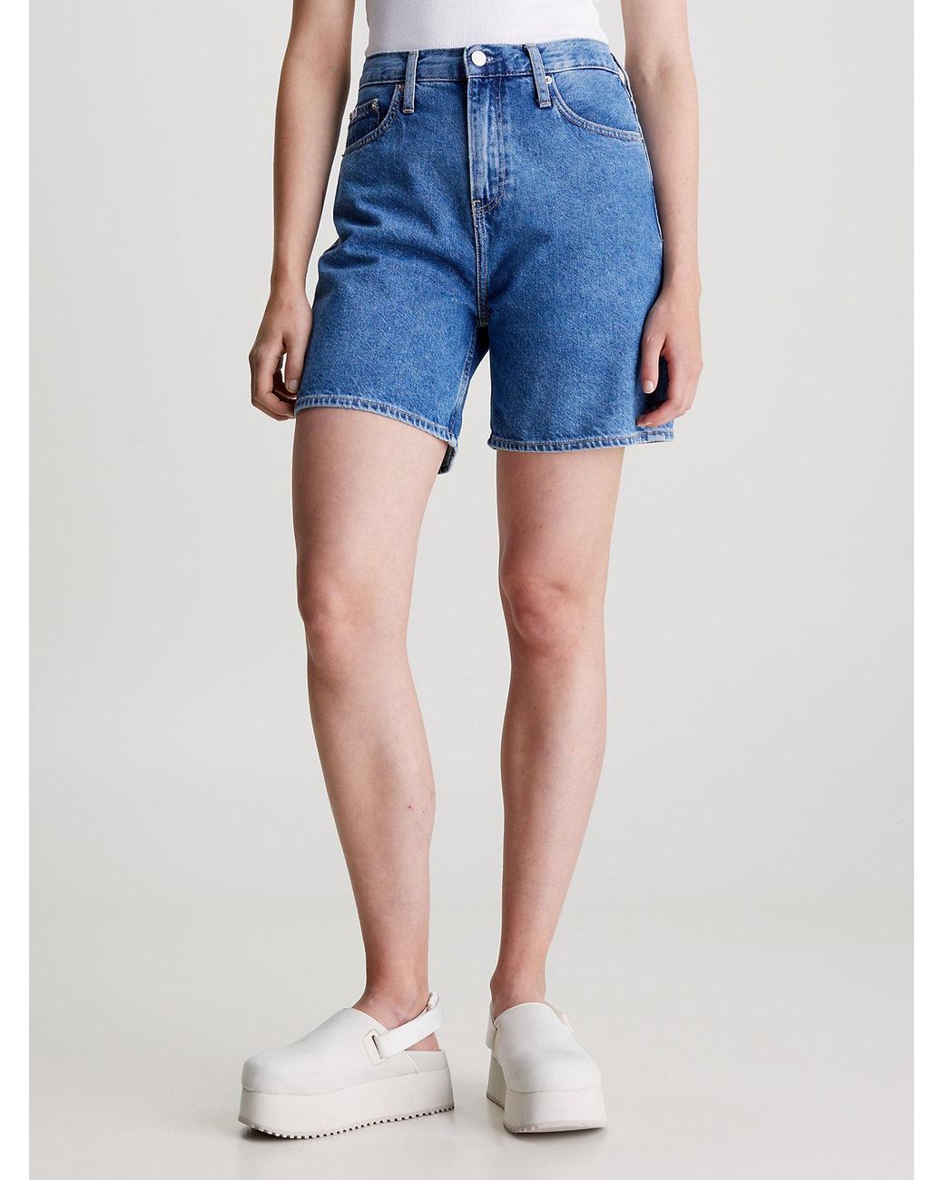 Calvin Klein Denim Mom Shorts in Blue | Lyst UK
