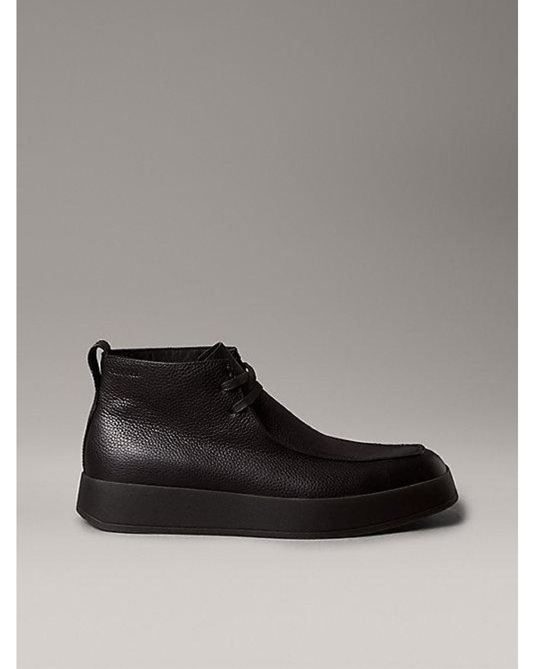 Calvin Klein Black Leather Hybrid Cupsole Chukka Boots for men