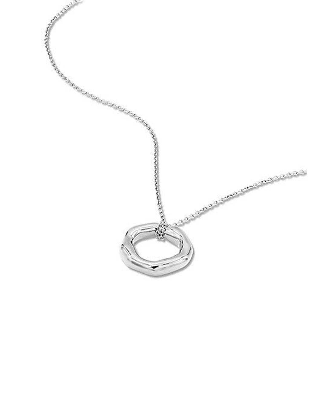 Calvin Klein White Jeans Fluid Forms Pendant Necklace