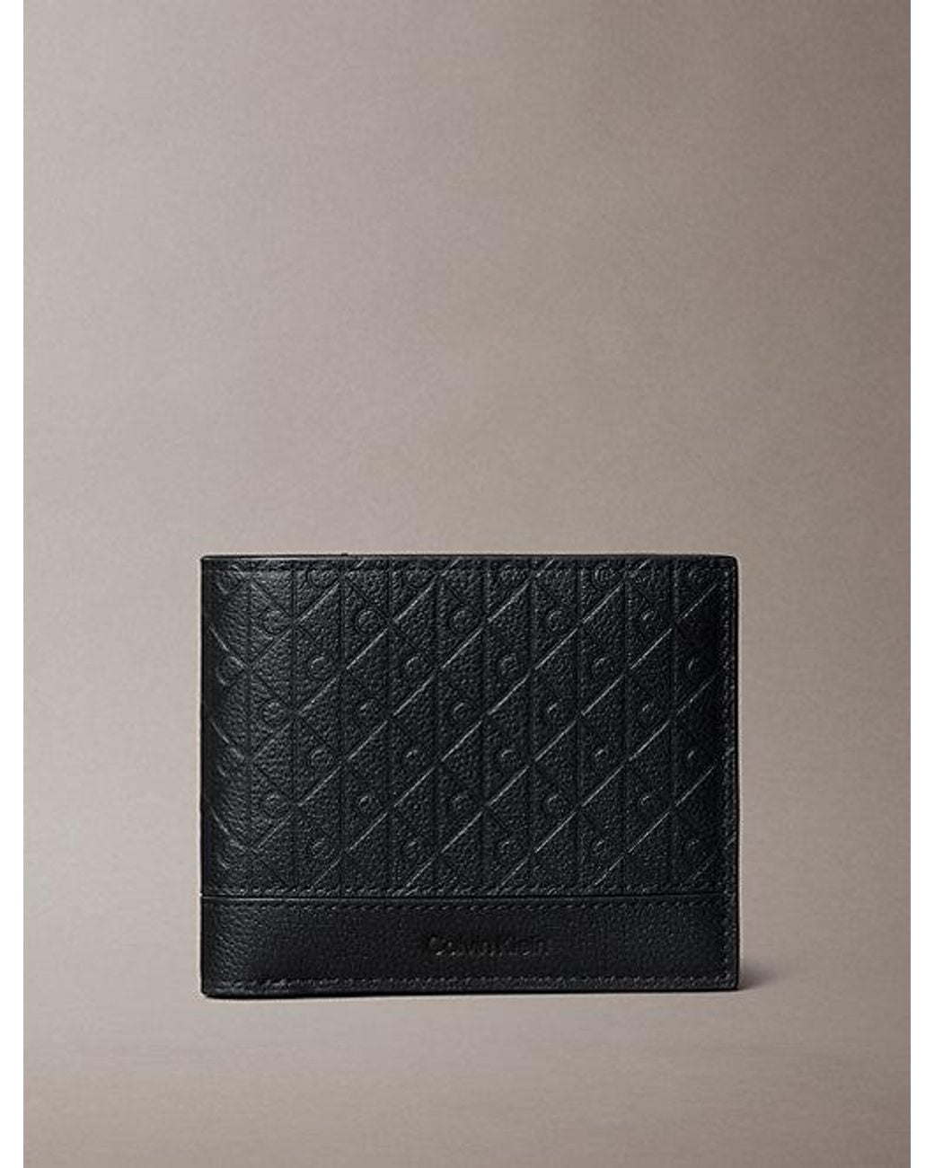 Calvin Klein Gray Leather Emblem Rfid Billfold Wallet for men