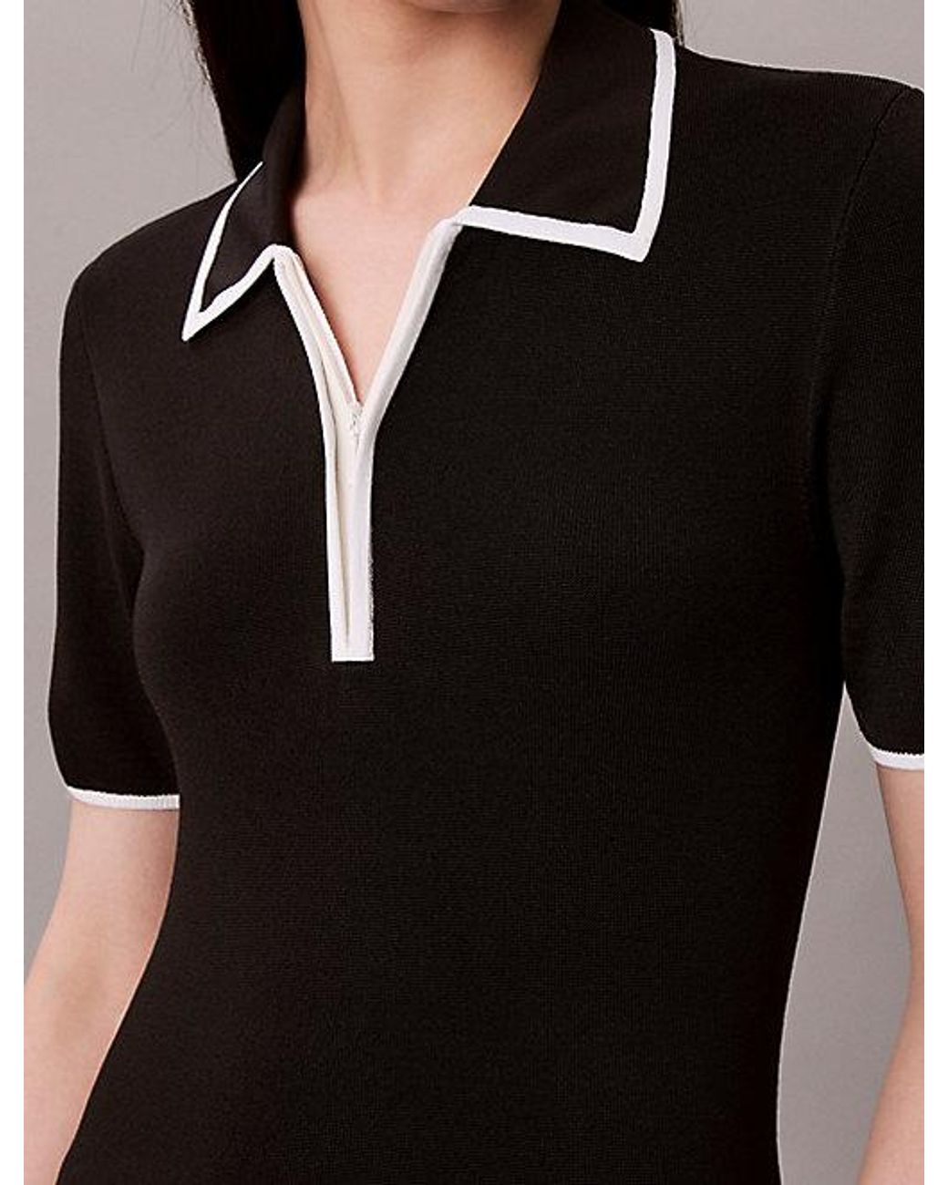 Calvin Klein Black Jeans Quarter Zip Classic Polo Shirt