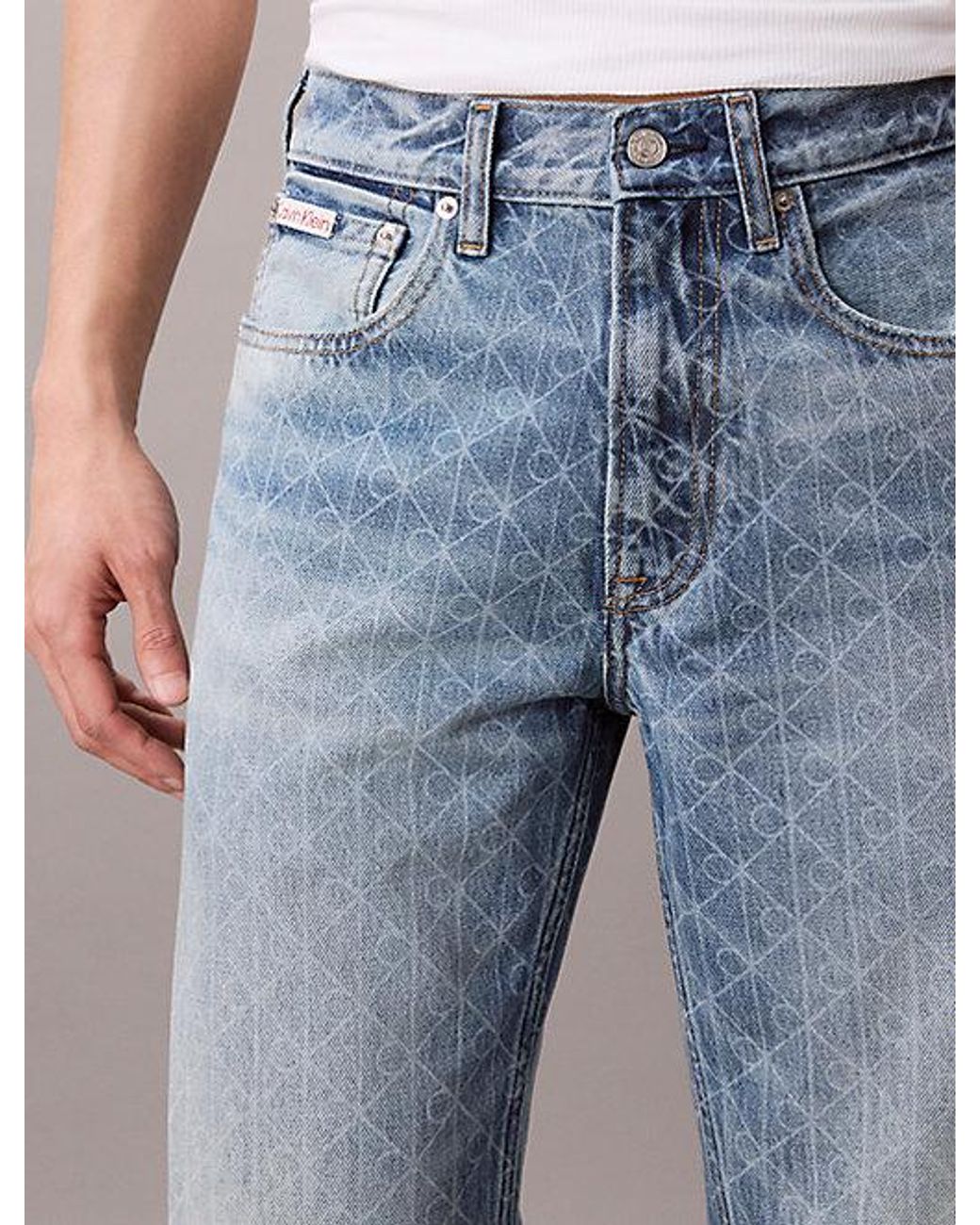 Calvin Klein Blue Jeans 90S Straight Logo Jeans for men