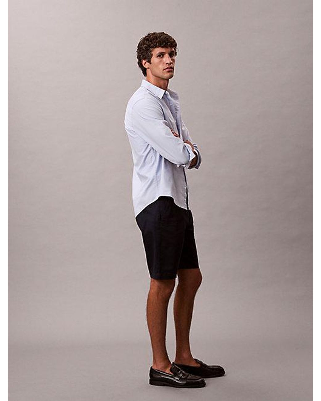 Calvin Klein Multicolor Cotton Stretch Chino Shorts for men