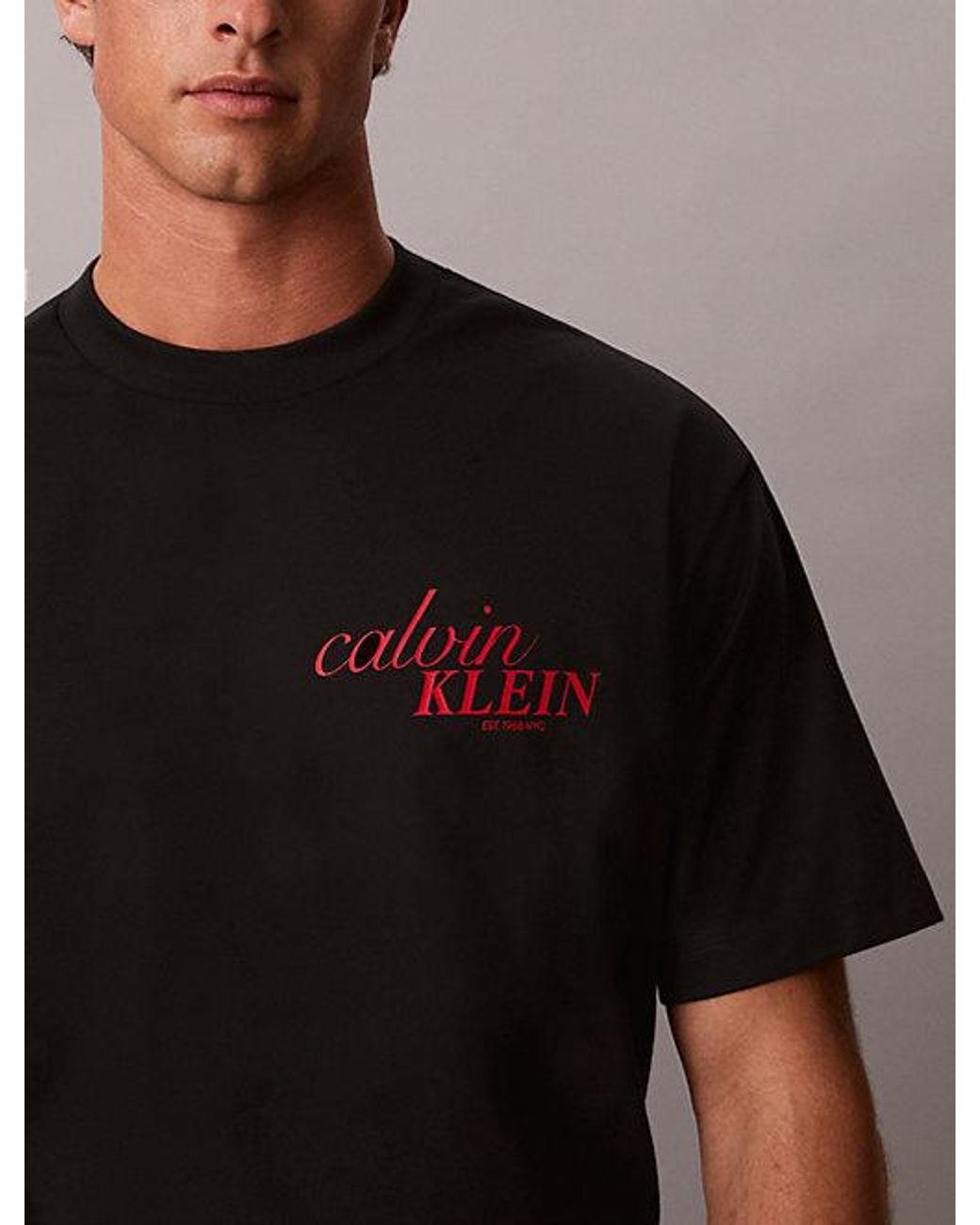 Calvin Klein Black Jeans Heavy Jersey Back Logo T-Shirt for men