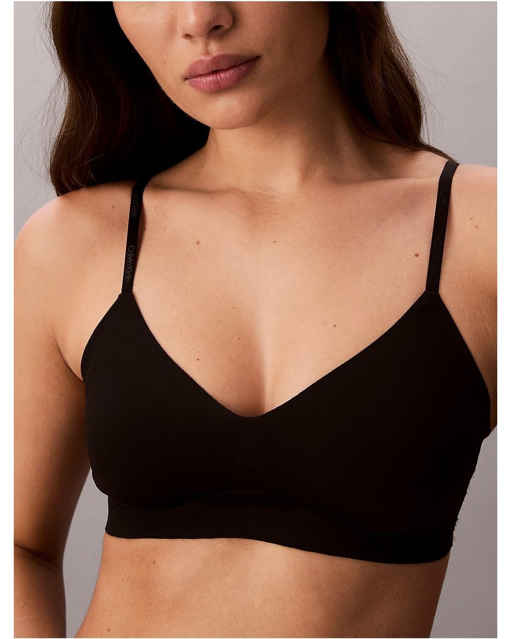 Calvin Klein Gray Lightly Lined Bralette Invisibles Microfibre Stretch