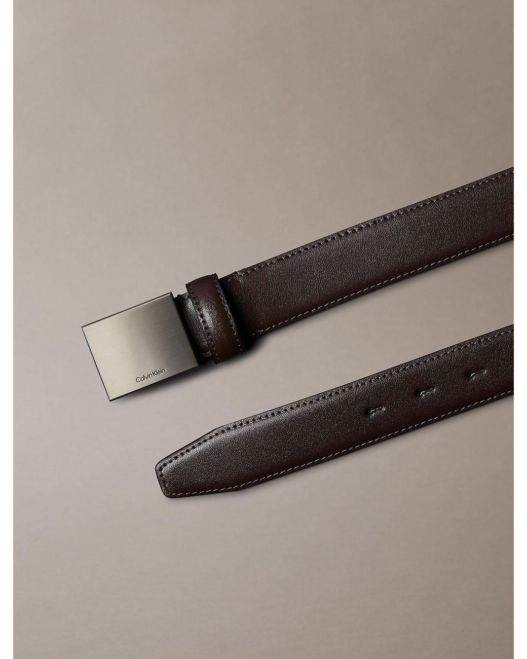 Cintura Con Fibbia E Piastrina di Calvin Klein in Brown da Uomo