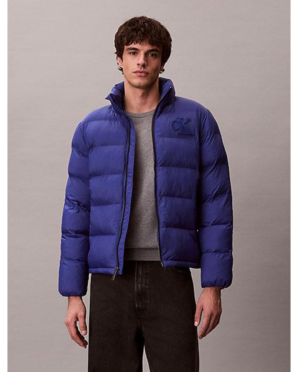 Calvin Klein Blue Jeans Monogram Puffer Jacket for men