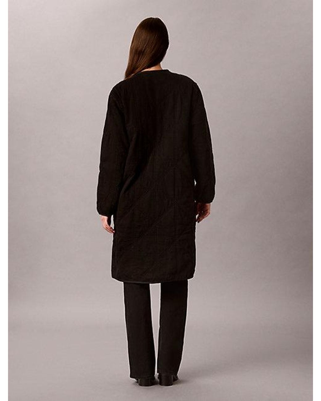 Calvin Klein Black Quilted Denim Liner Coat