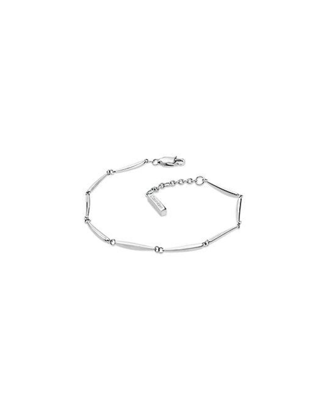 Calvin Klein White Jeans Elongated Drops Stainless Steel Bracelet