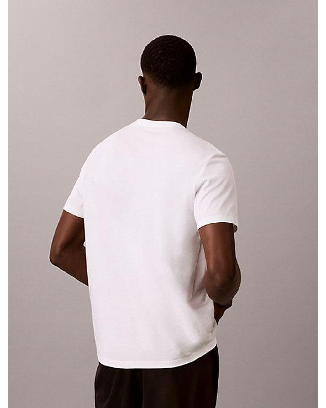 Calvin Klein White Jeans Monogram T-Shirt Pride for men