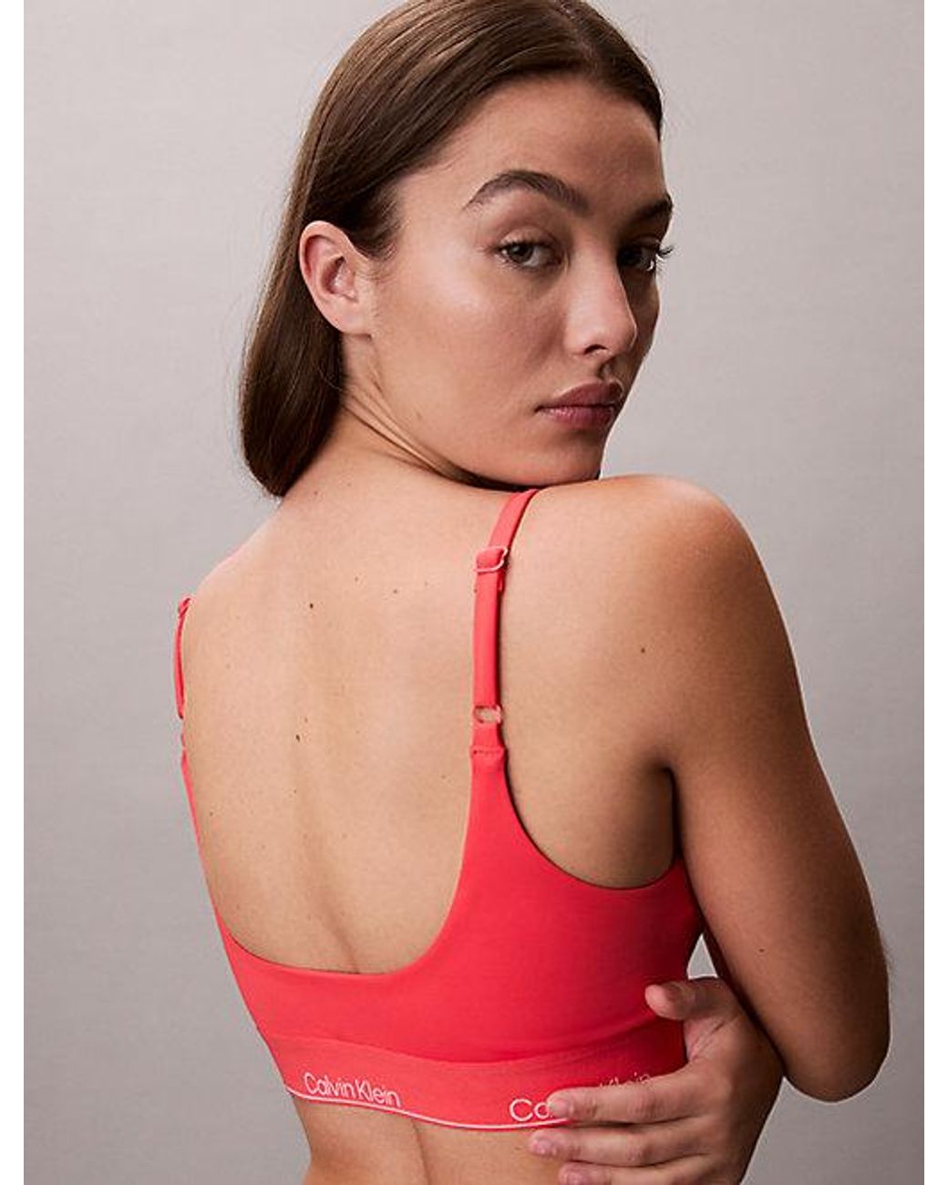 Calvin Klein Red Bralette Bikini Top Ck Icon