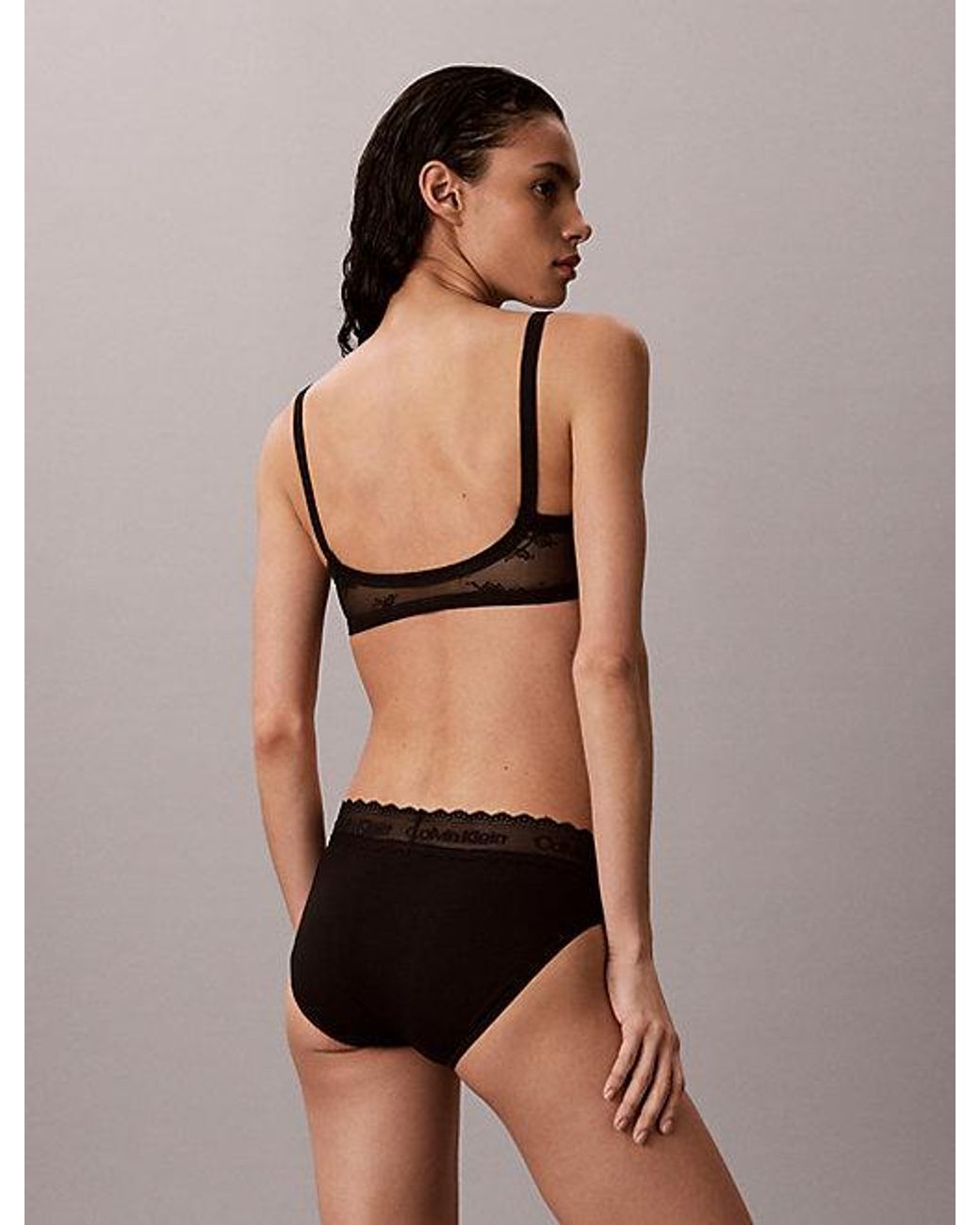 Calvin Klein Brown Bikini Briefs Cotton Lace