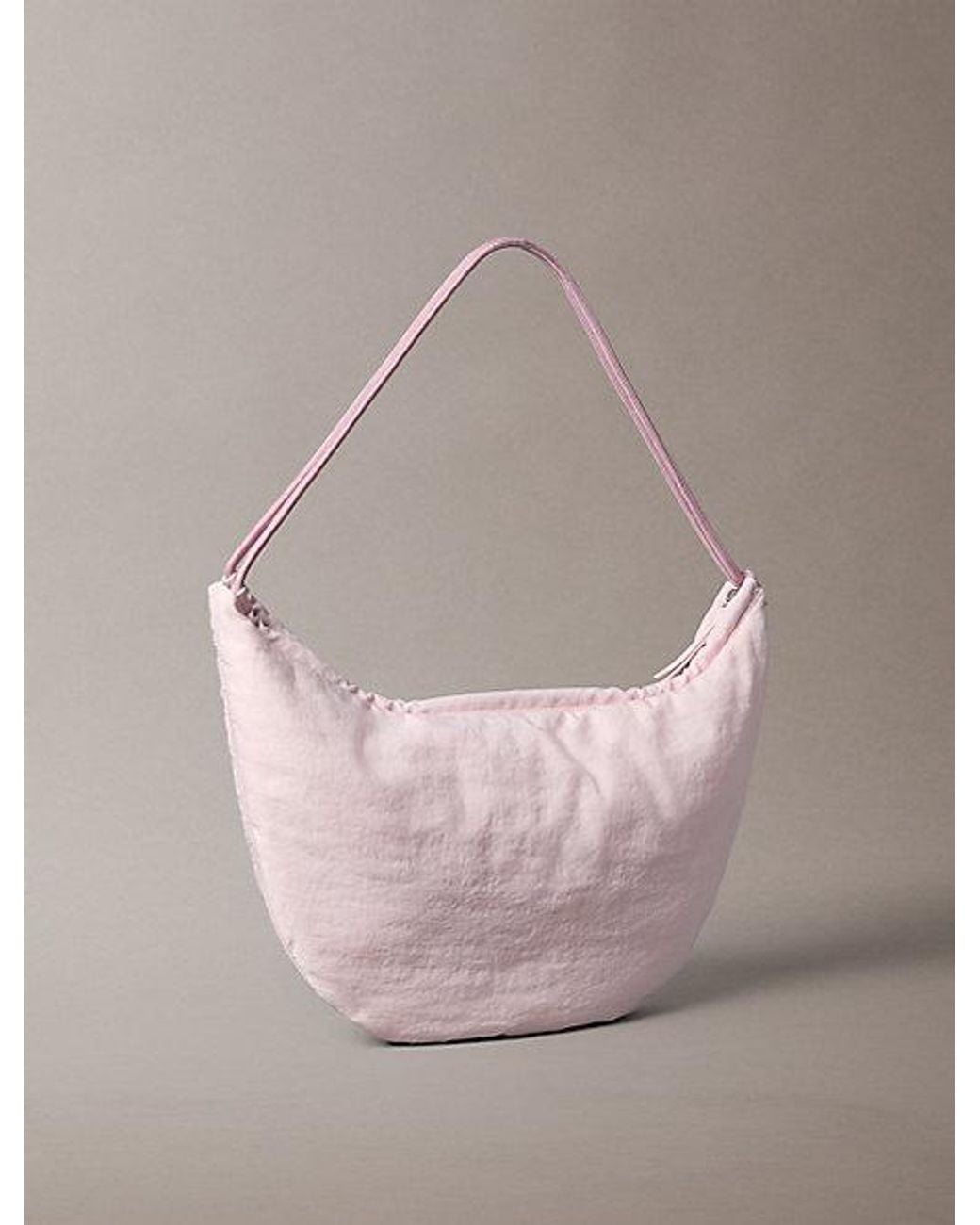 Calvin Klein Pink Nylon Small Crescent Bag