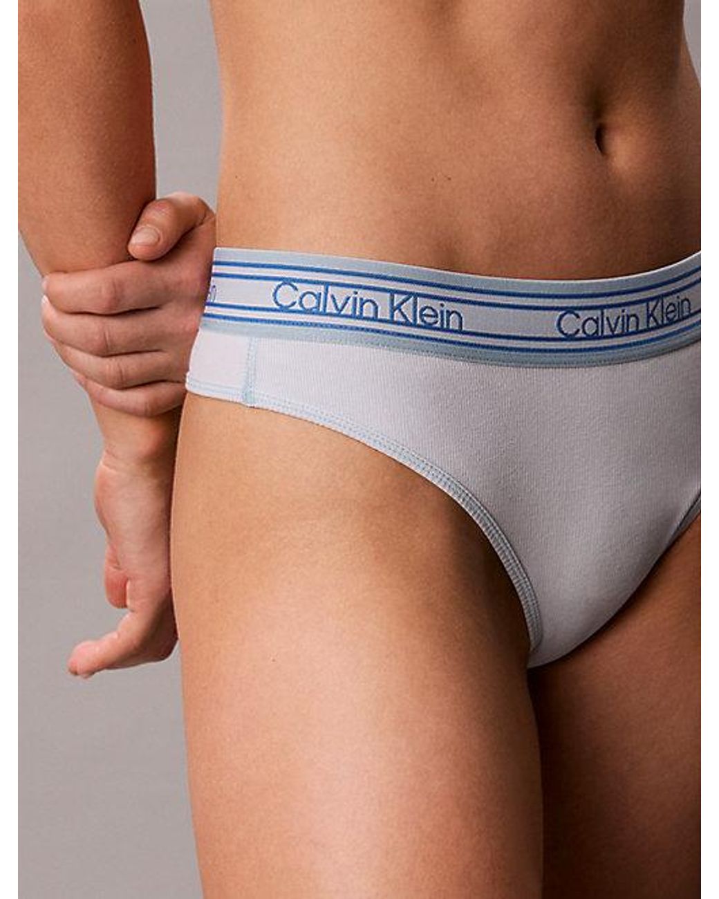 Calvin Klein Multicolor Thong Icon Cotton Modal Stripe Rib