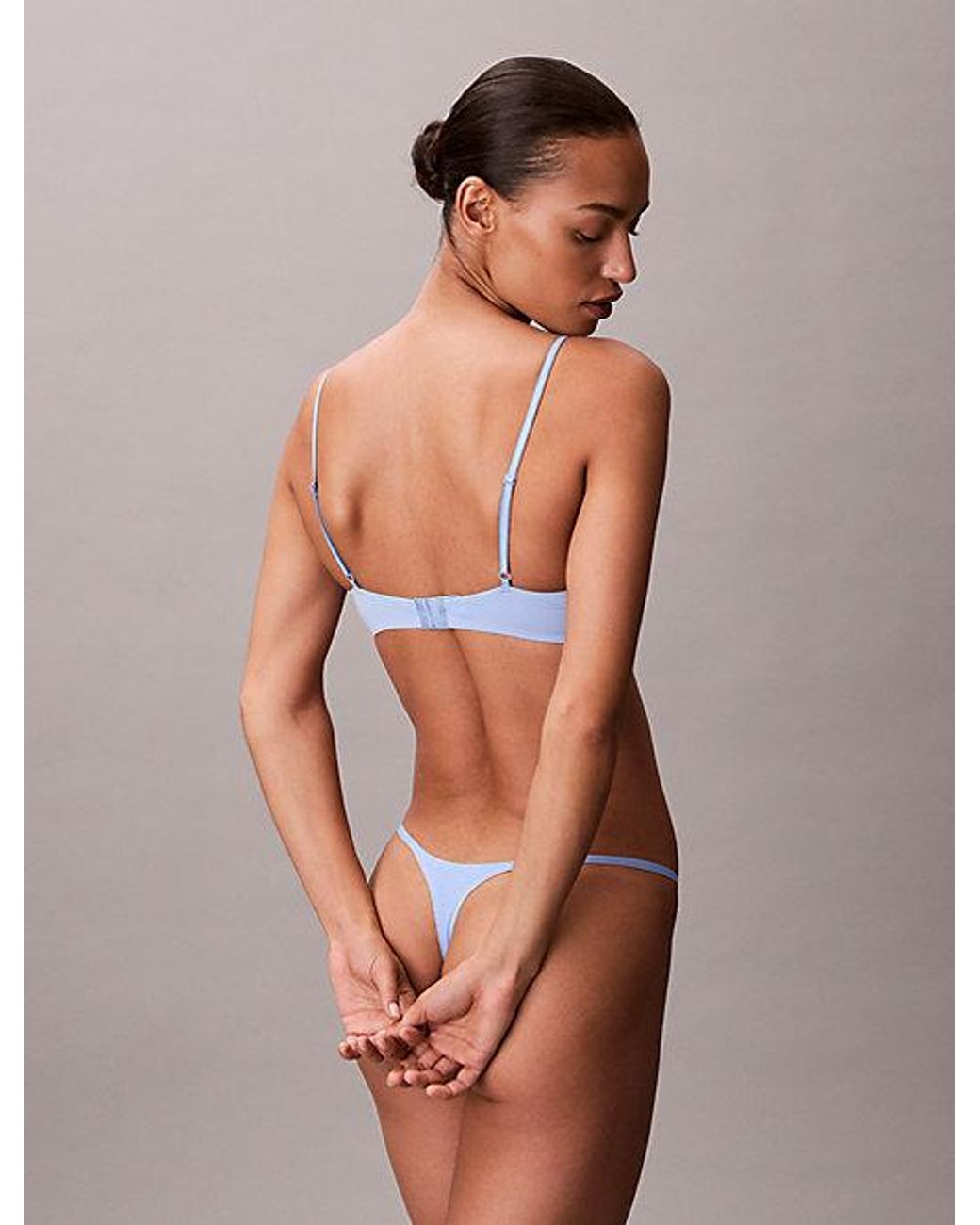 Calvin Klein Blue Demi T-Shirt Bra Cotton Modal Bare