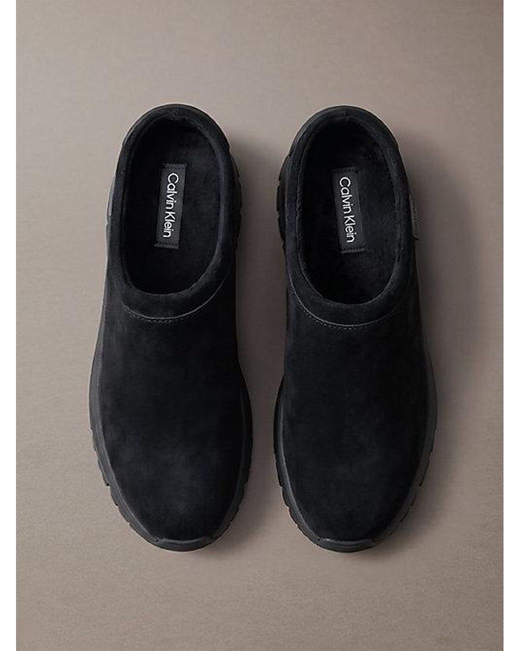 Calvin Klein Gray Suede Hybrid Trekking Mules for men