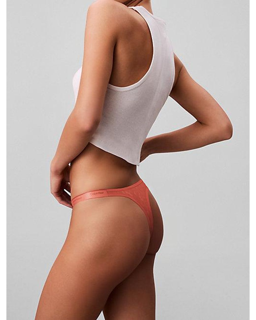 Calvin Klein White String Thong Icon Lace