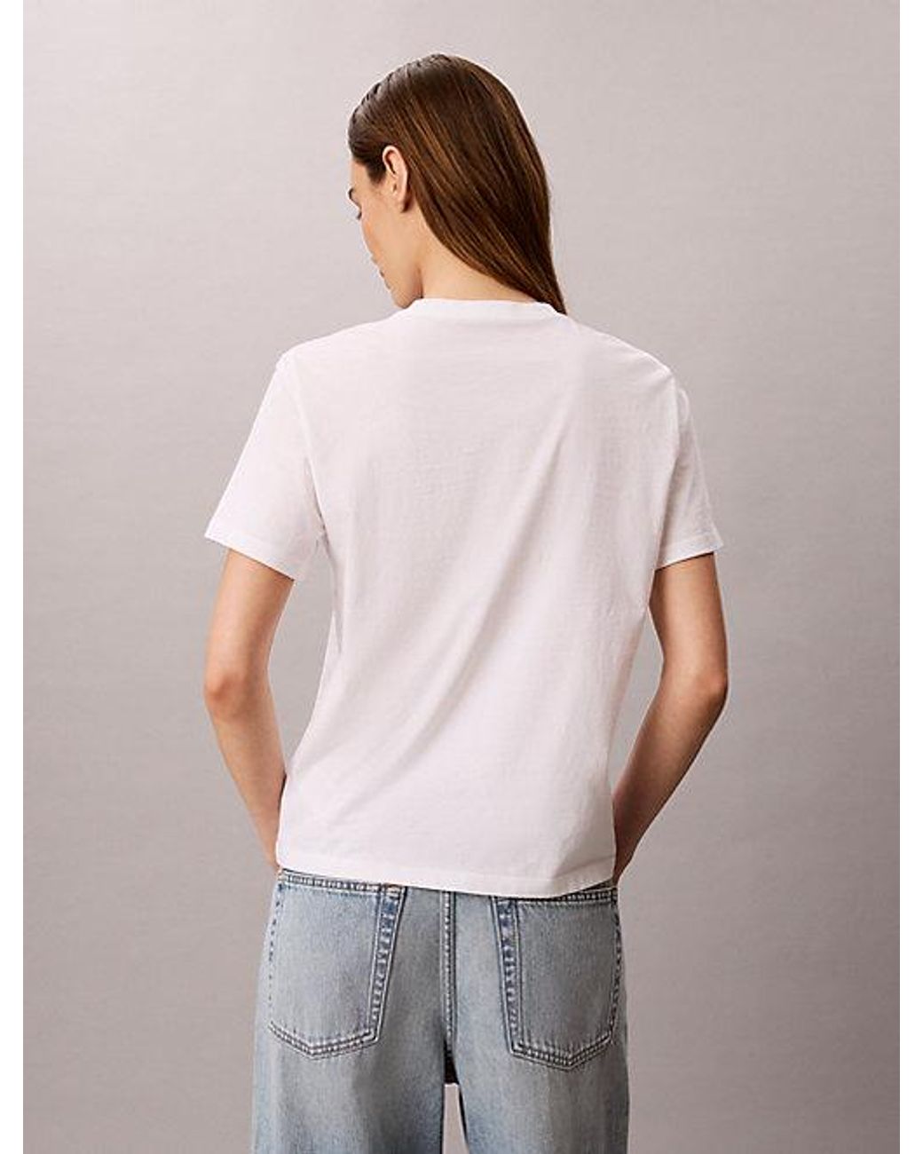 Calvin Klein White Jeans Logo Classic T-Shirt