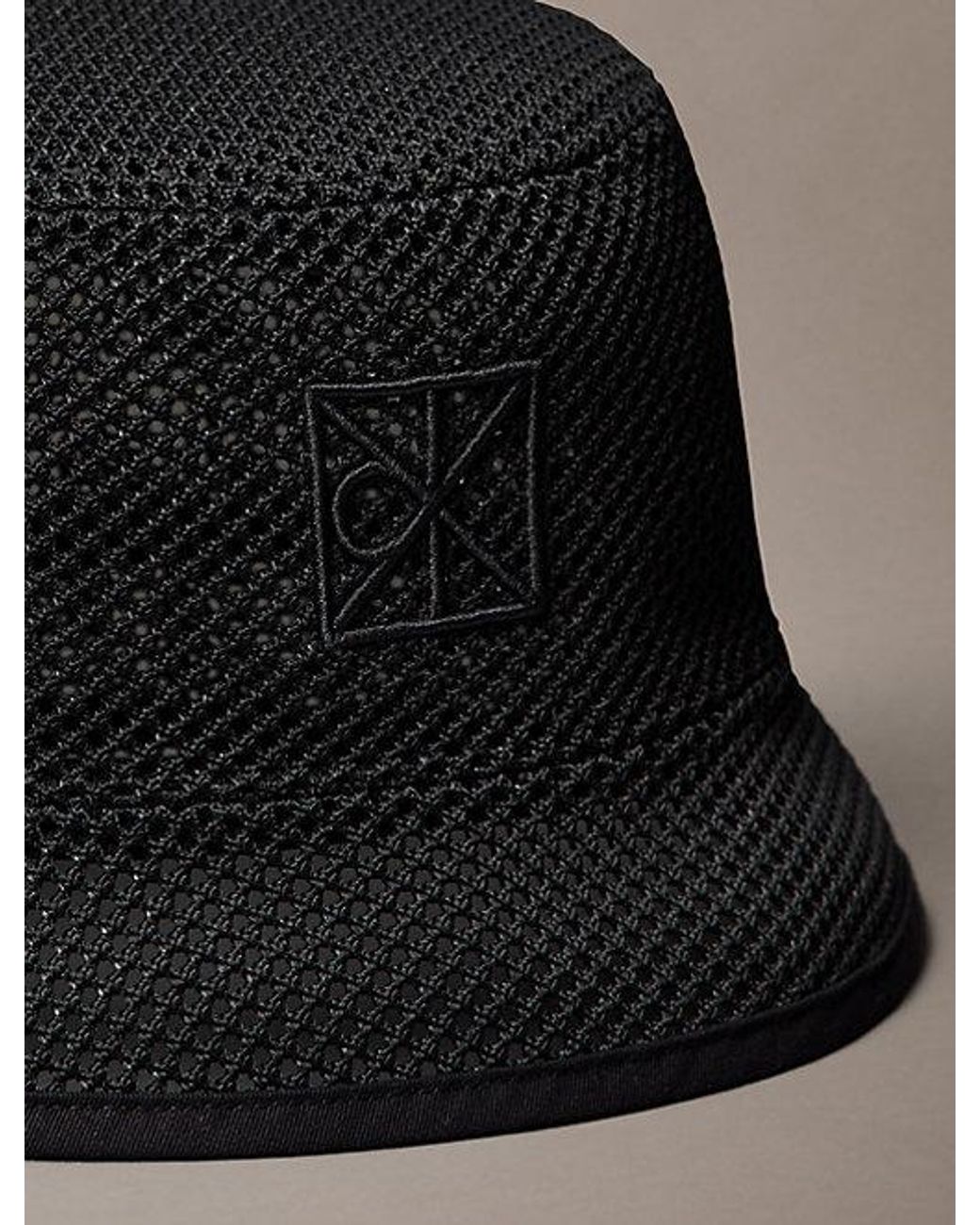 Calvin Klein Black Mesh Emblem Logo Bucket Hat