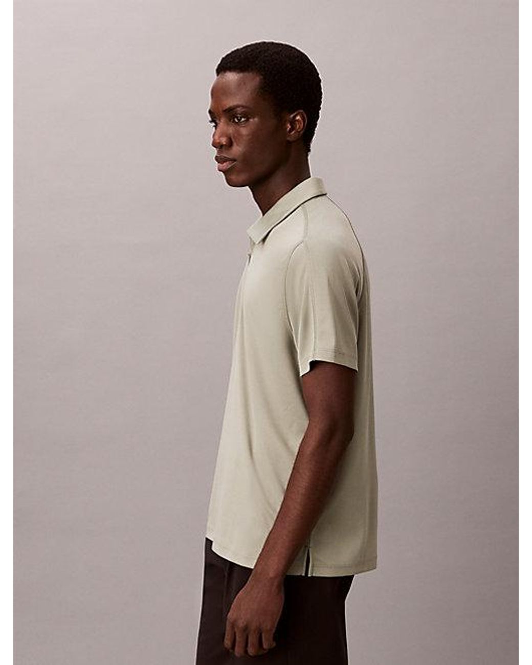 Calvin Klein Natural Slim Stretch Mesh Polo Shirt for men