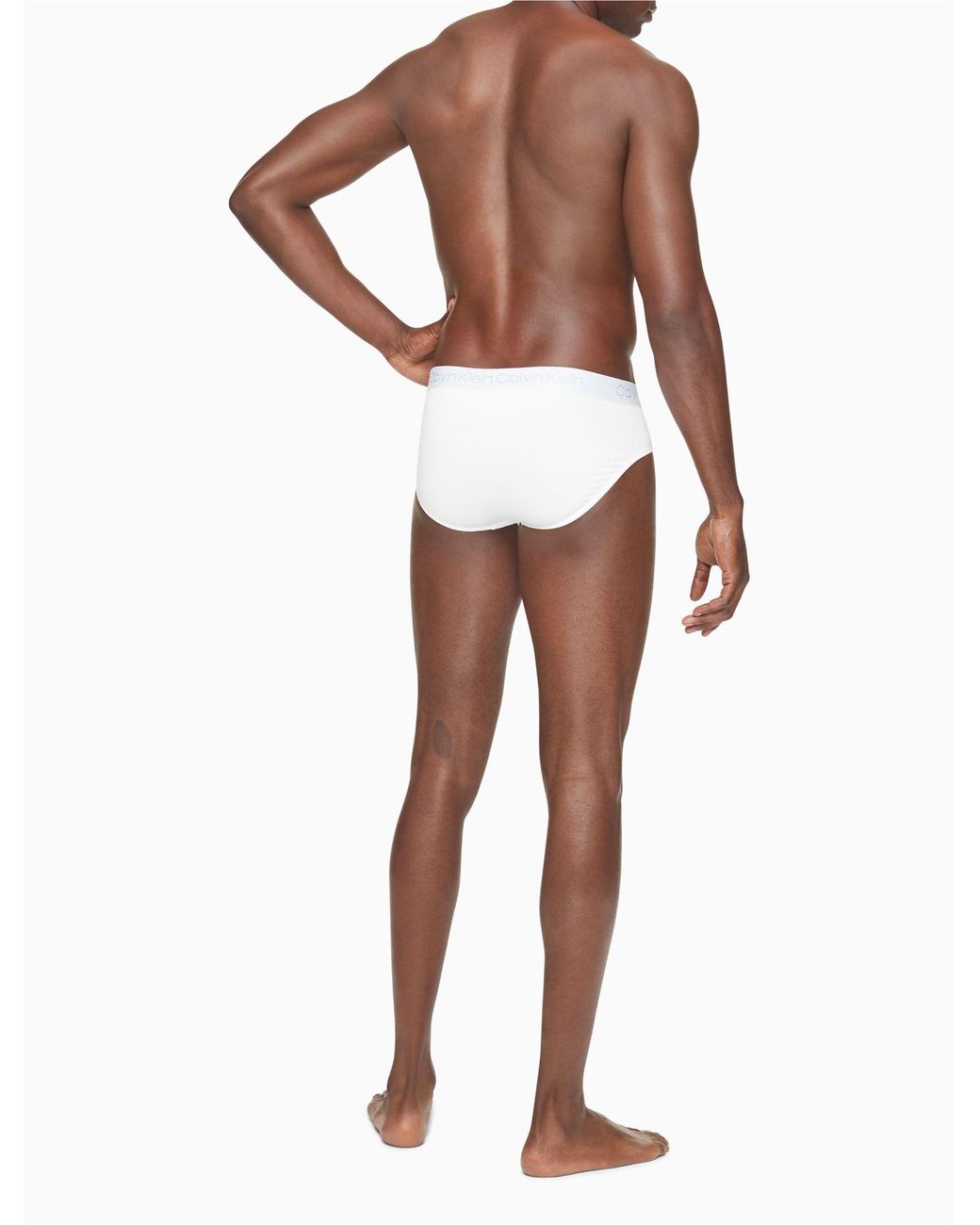 Calvin Klein Pima Cotton 3-pack Hip Brief in White for Men | Lyst