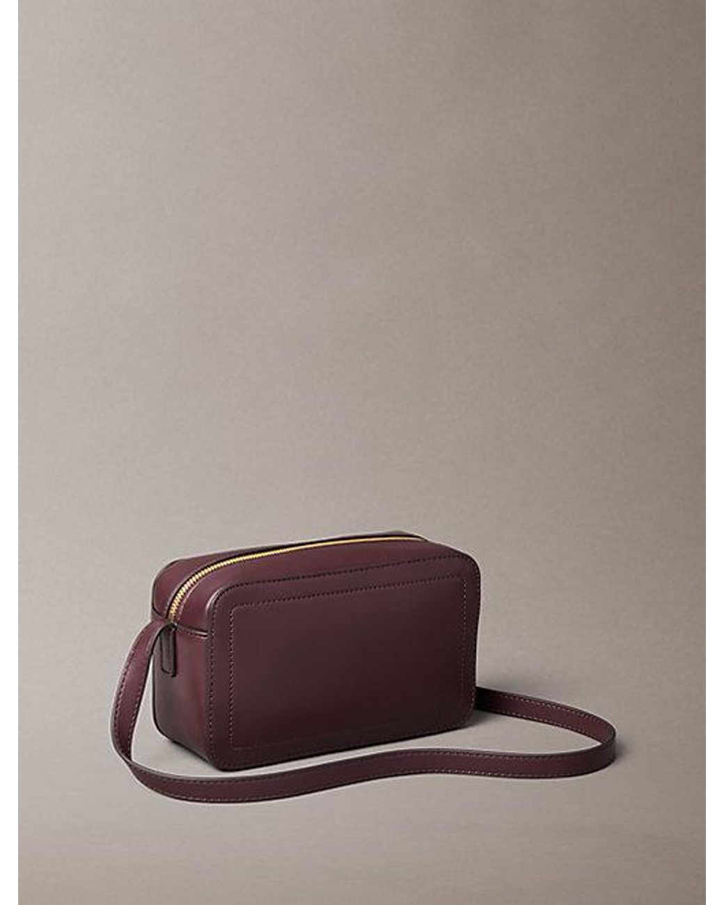 Calvin Klein Brown Signature Monogram Crossbody Camera Bag