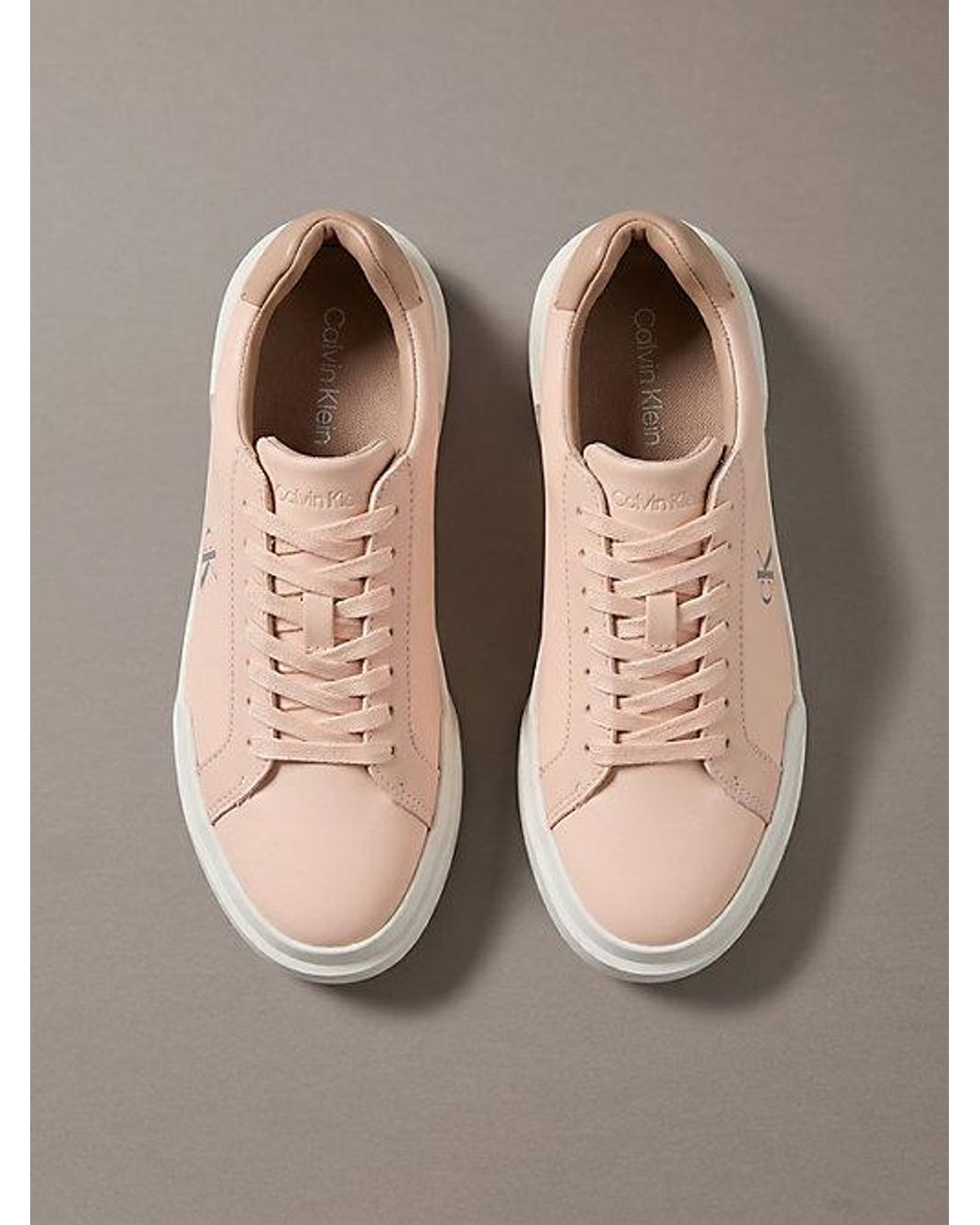 Calvin Klein Brown Leather Durable Traction Chunky Trainers