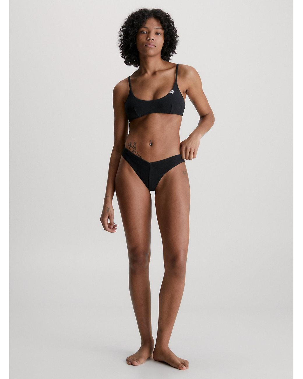 Calvin Klein Bralette Bikini Top - Ck Texture in Black | Lyst UK