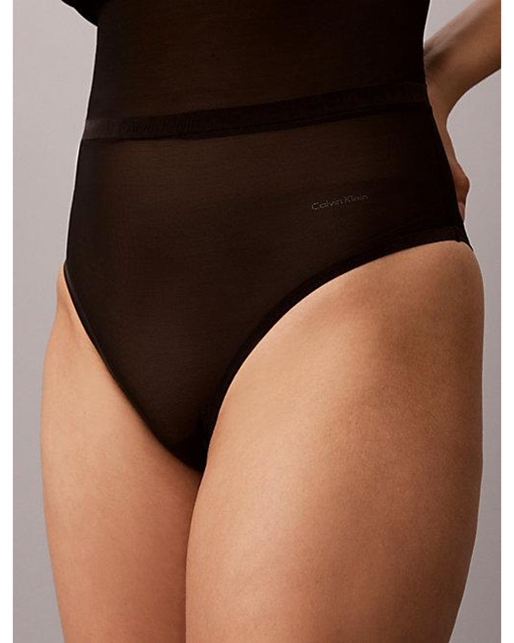 Calvin Klein Brown Shapewear Bodysuit Minimalist Mesh