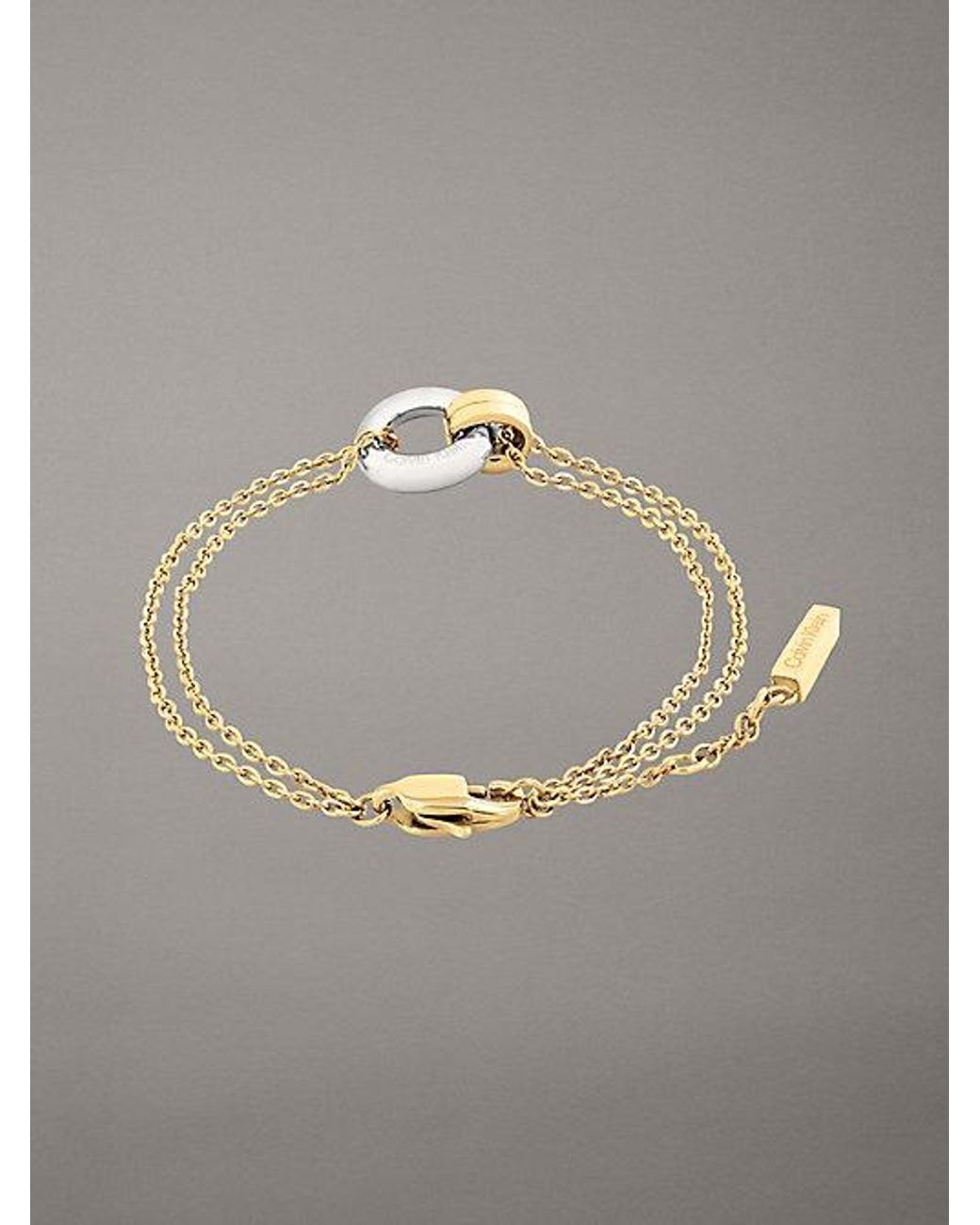 Calvin Klein Multicolor Zweifarbiges Armband Mit Doppelter Kette