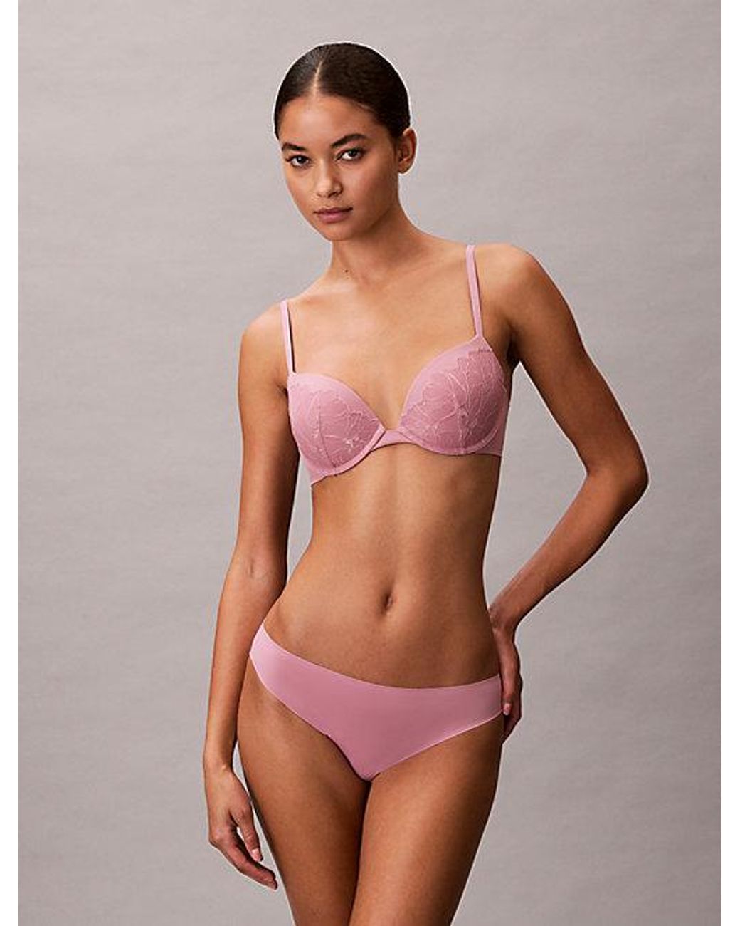 Calvin Klein Purple Push Up Plunge Bra Perfectly Fit Lace