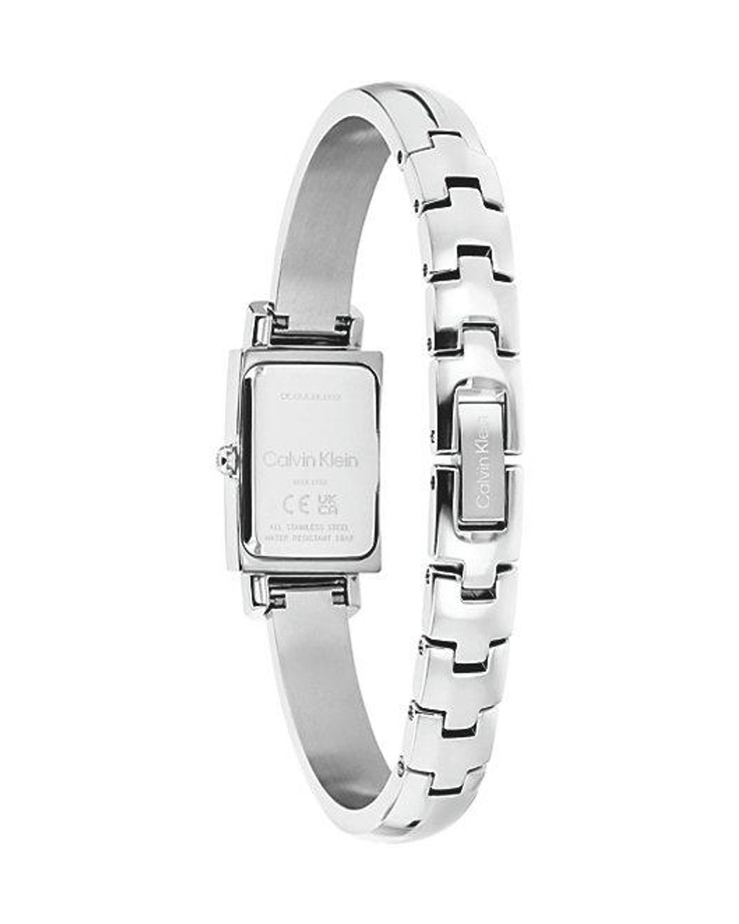 Calvin Klein White Moderne Stainless Steel Bangle Watch