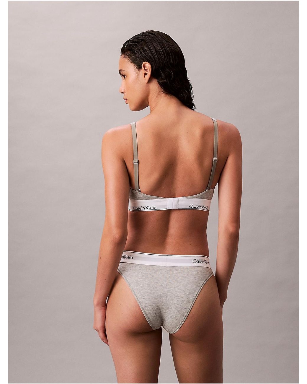 Calvin Klein Gray Lightly Lined Bralette Icon Cotton Modal