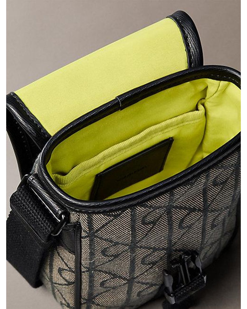 Calvin Klein Black Emblem Jacquard Reporter Bag for men