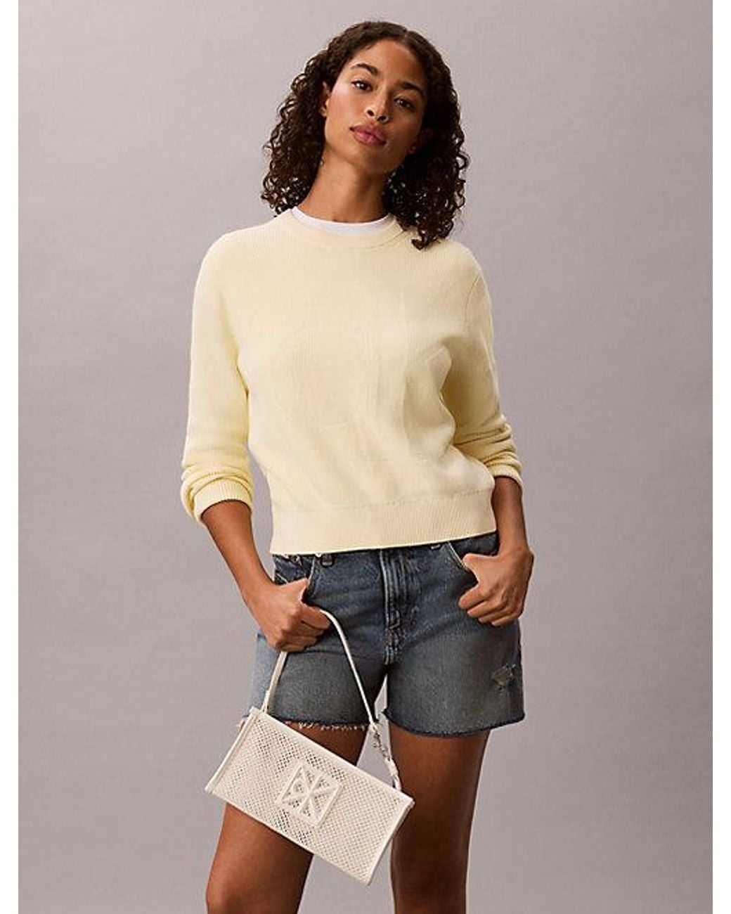 Calvin Klein Natural Convertible Mesh Logo Shoulder Bag