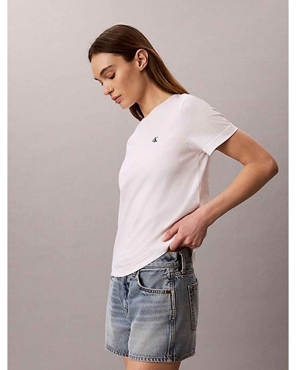 Calvin Klein Gray Jeans Monogram T-Shirt