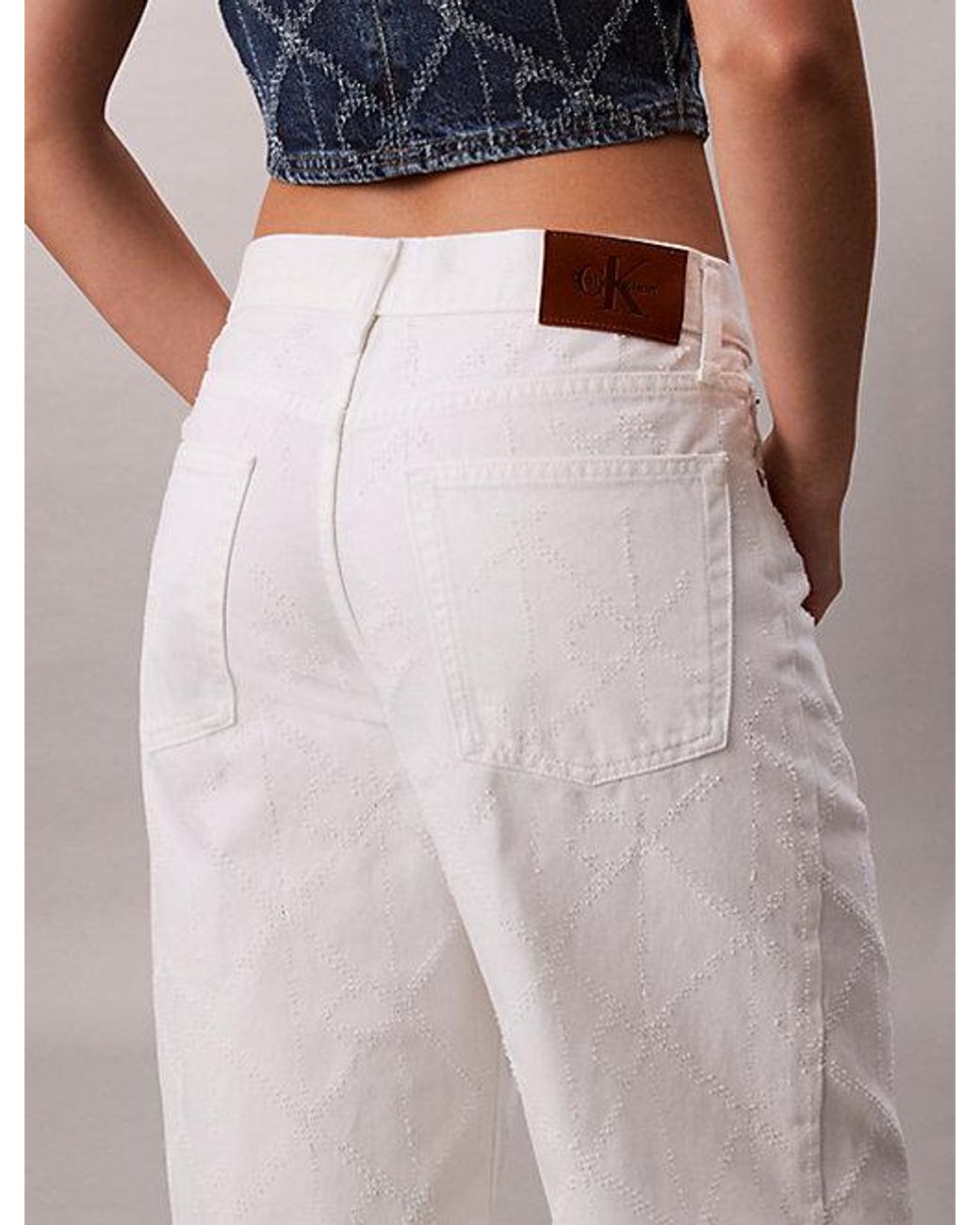 Calvin Klein Multicolor Jeans Allover Monogram Low Rise Baggy Jeans