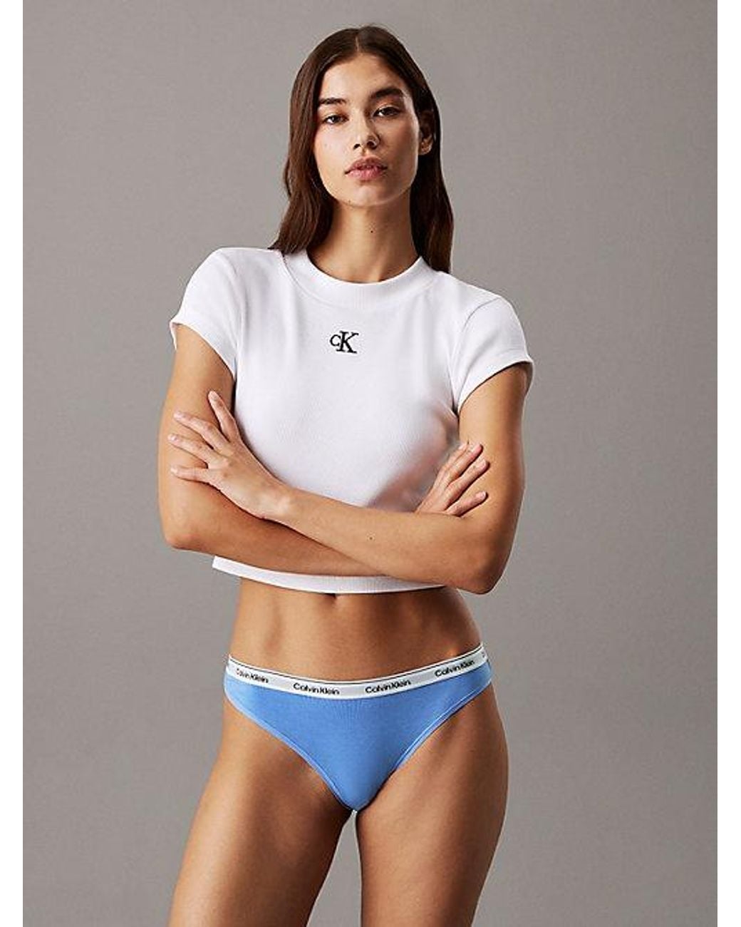 Calvin Klein Blue 3 Pack Bikini Briefs Icon Logo