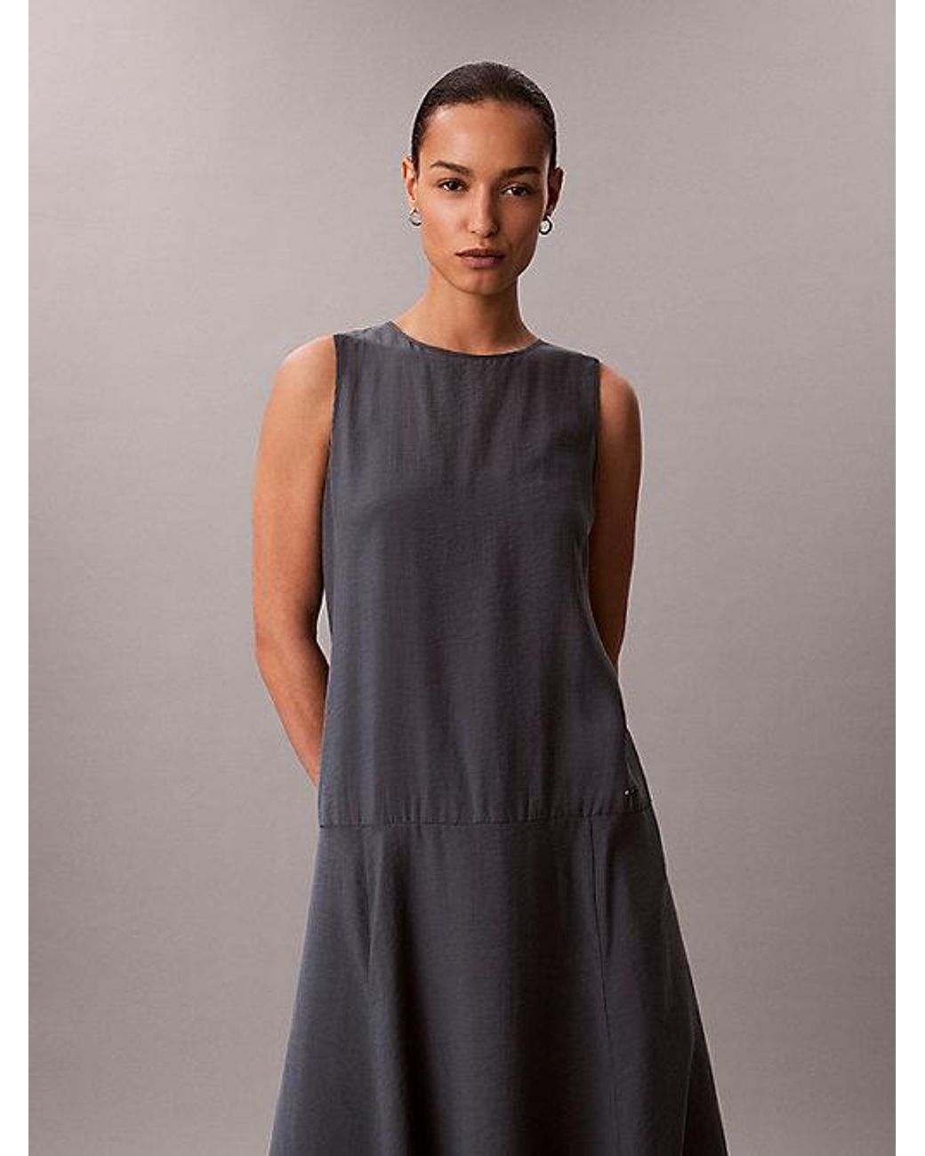 Calvin Klein Multicolor Jeans Voile A Line Maxi Dress