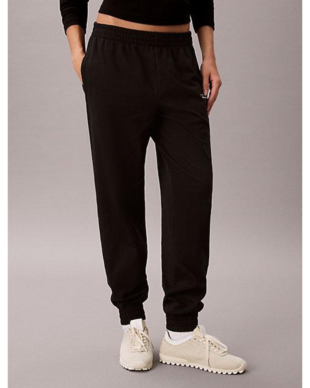 Calvin Klein Black Lounge Sweatpants Icon Cotton Jersey