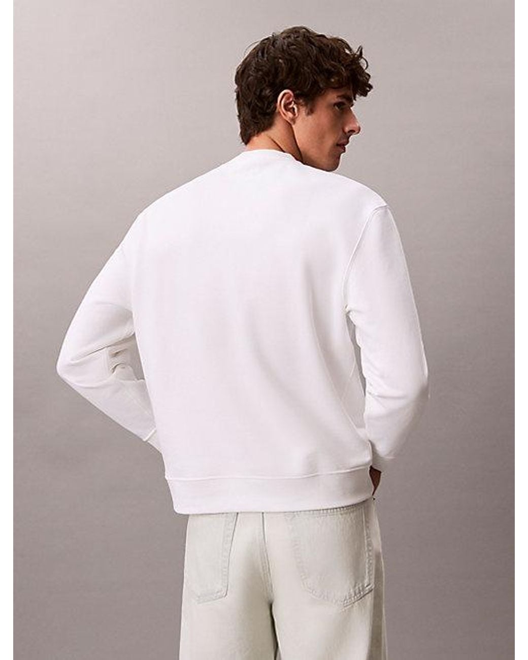 Calvin Klein Multicolor Jeans Cotton Terry Badge Sweatshirt for men