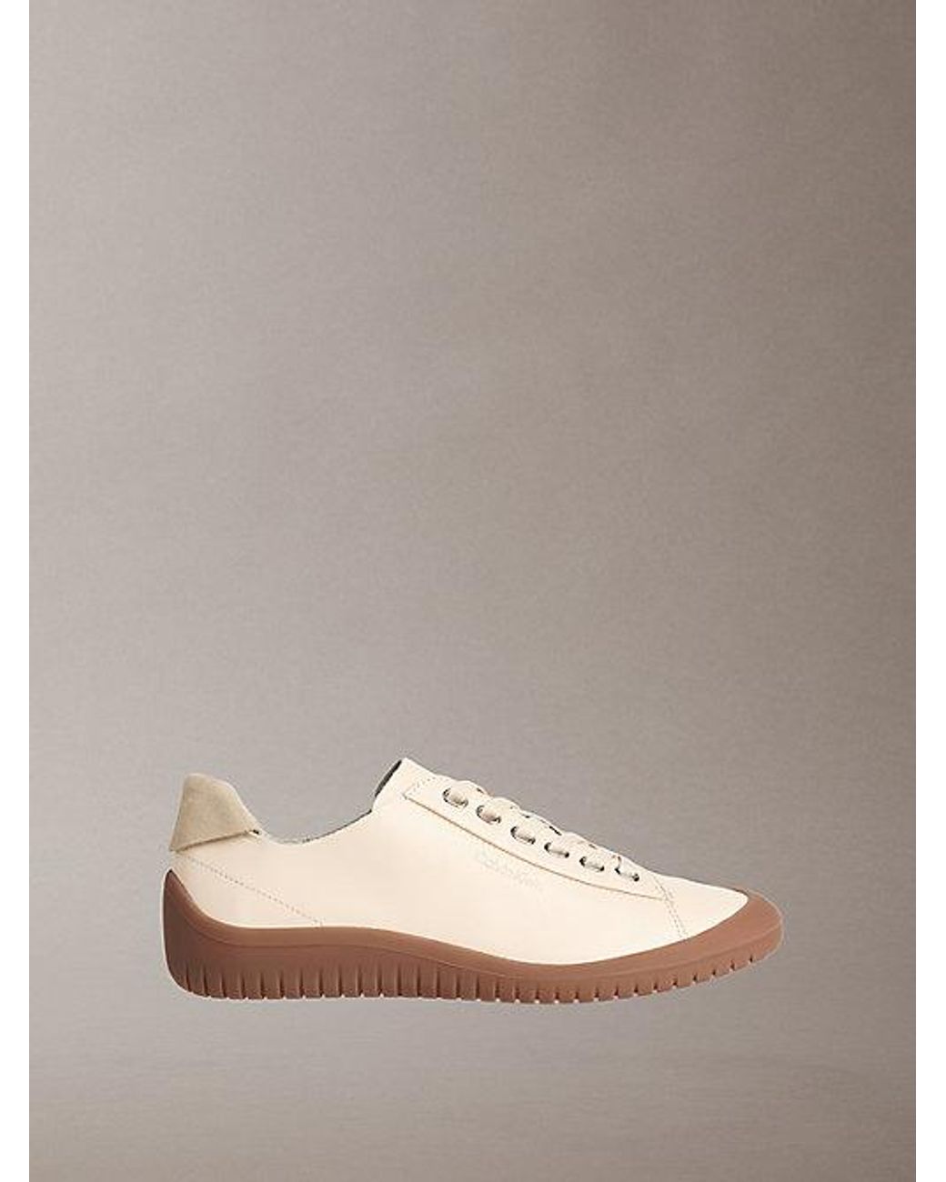 Calvin Klein Brown Smooth Leather Hybrid Trainers